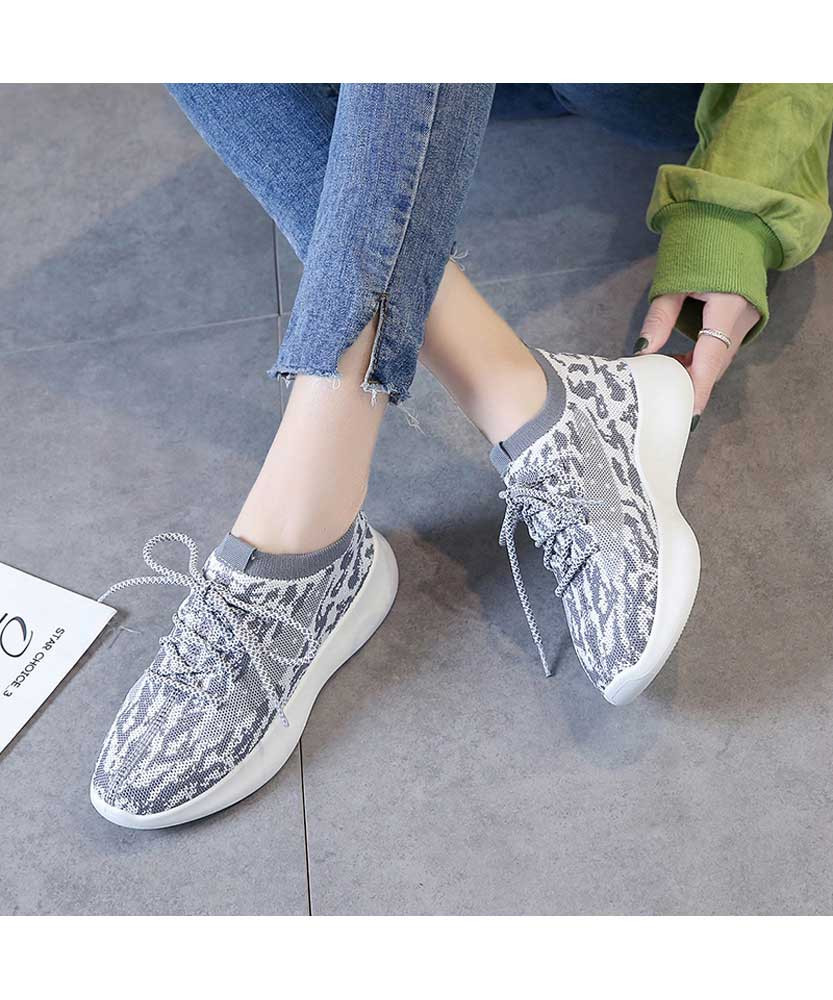 grey leopard print trainers