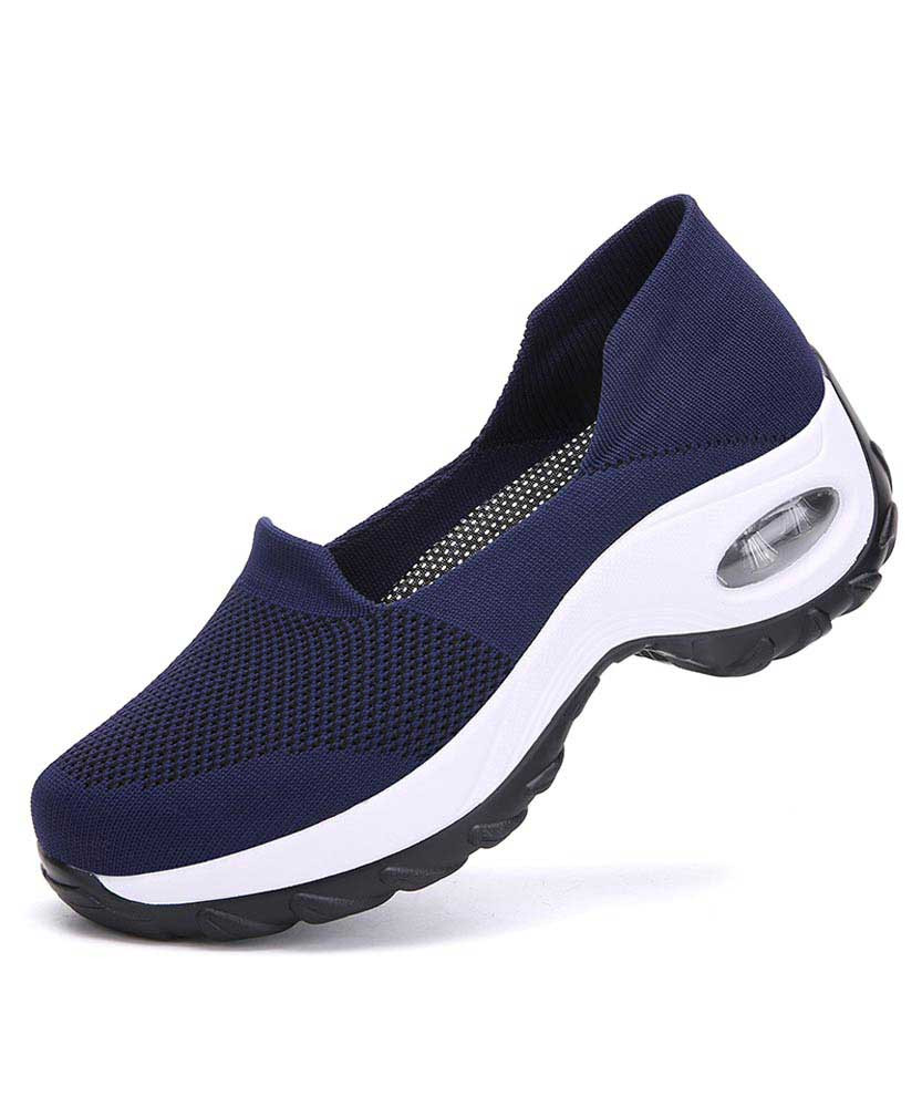 Blue hollow low cut slip on double rocker bottom sneaker | Womens ...