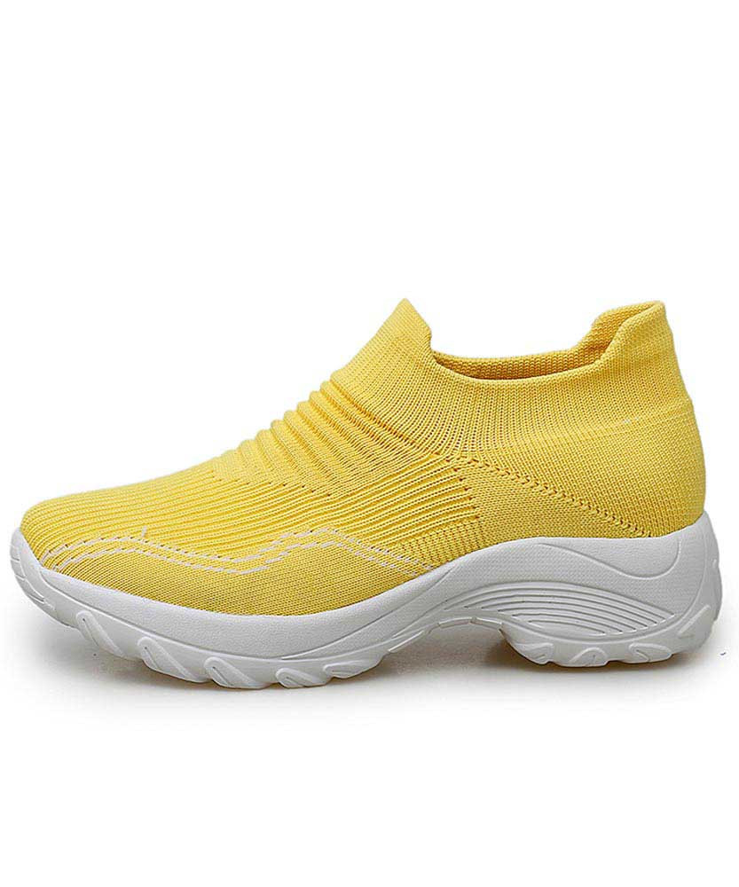 yellow slip on sneakers