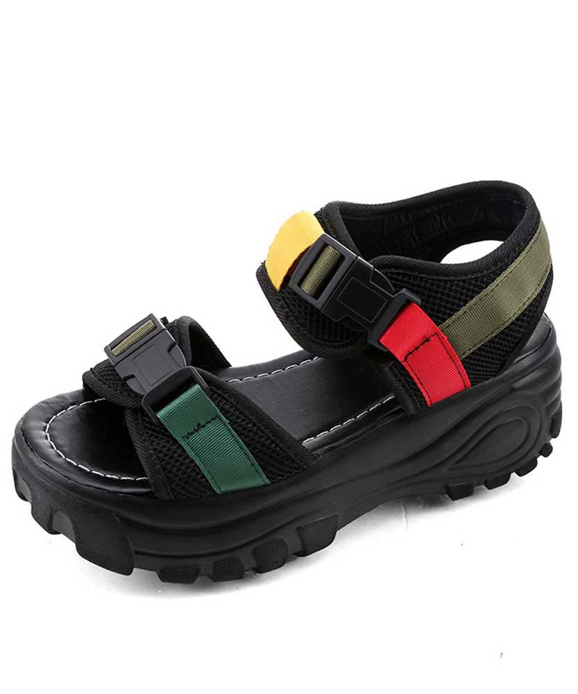 Mix colour card buckle slip on shoe sandal 01