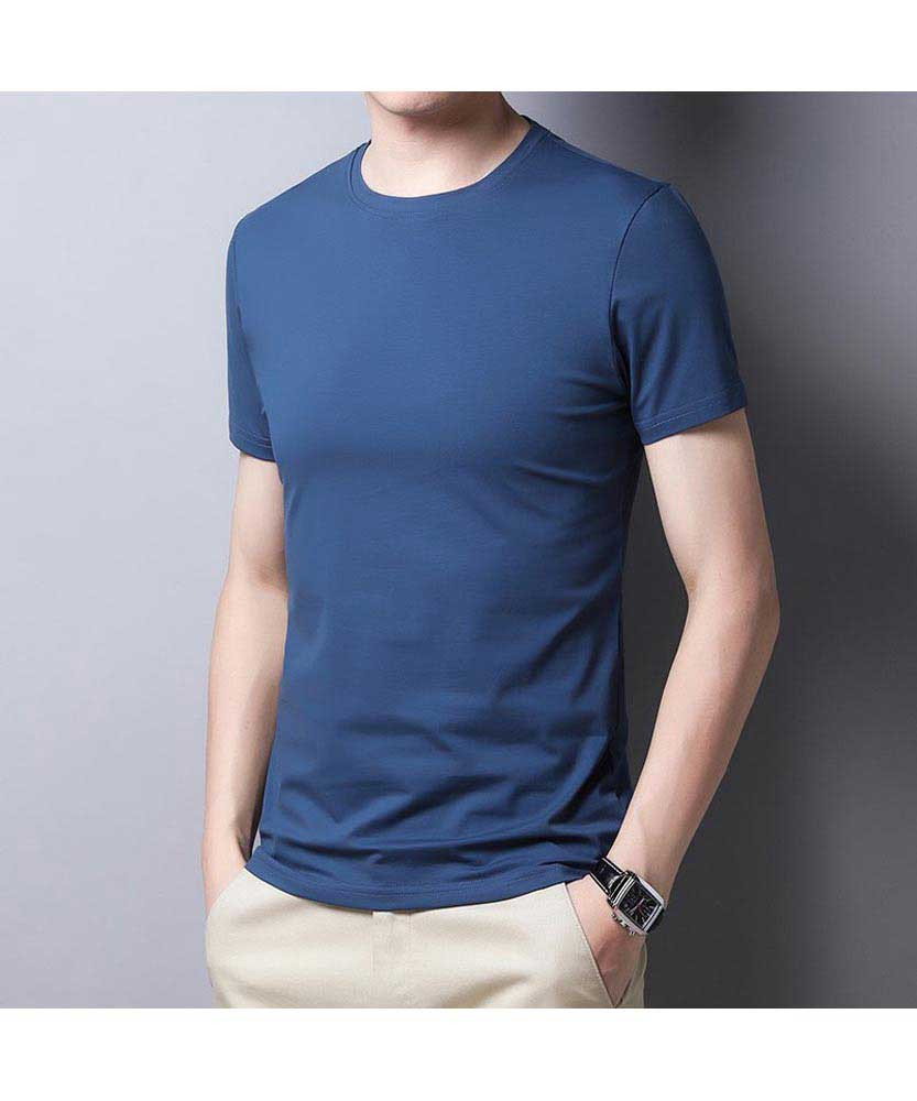 blue round neck t shirt