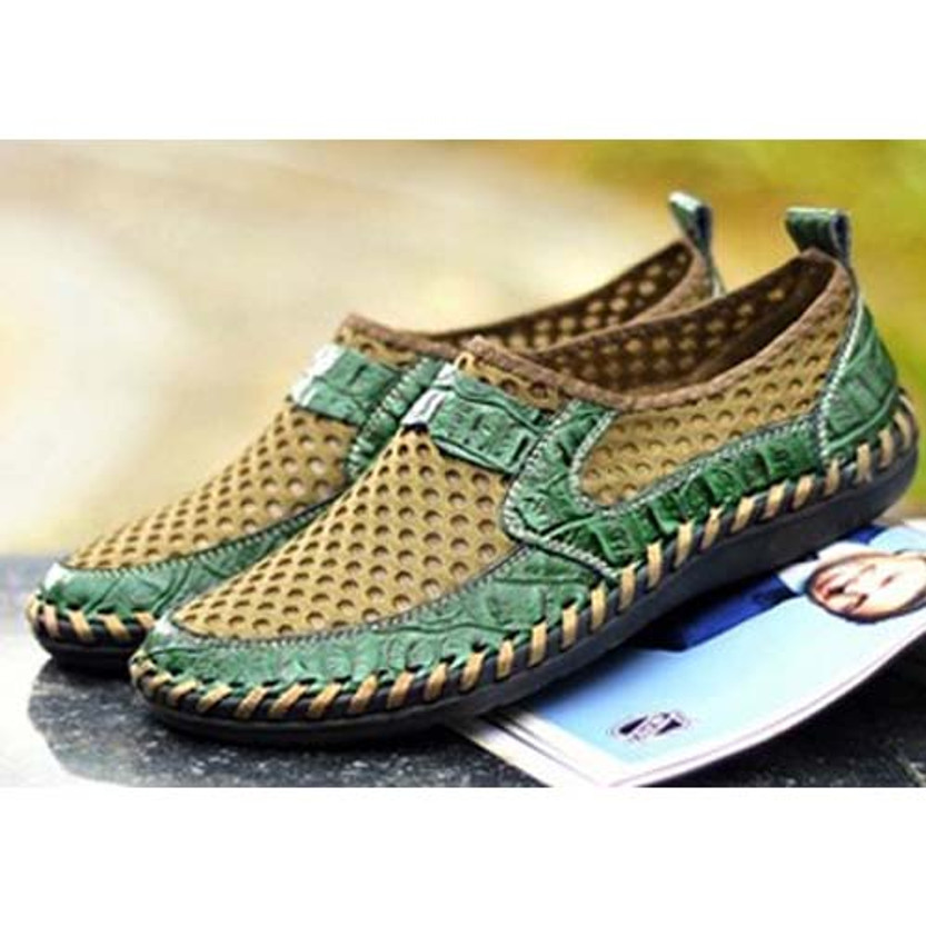 mens green slip on shoes