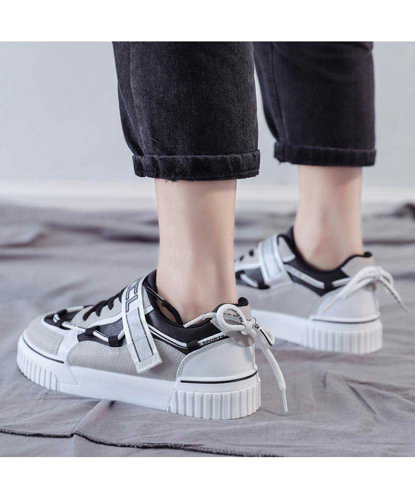 Black mixed color shoe sneaker with rear lace | Womens sneakers shoes ...