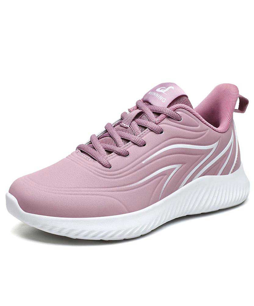Women's pink curl stripe pattern shoe sneaker 01