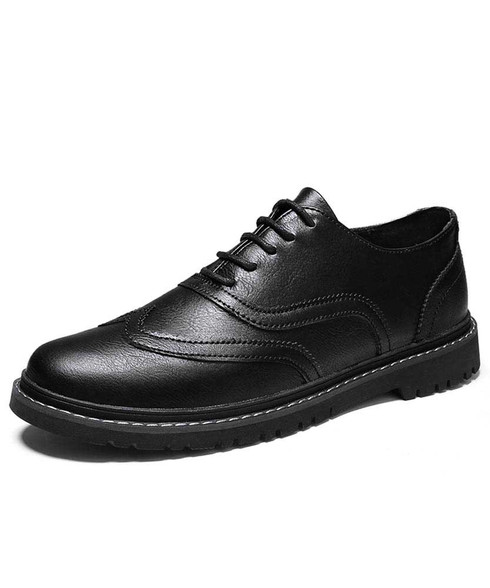 Black sewing thread pattern oxford dress shoe | Mens dress shoes online ...