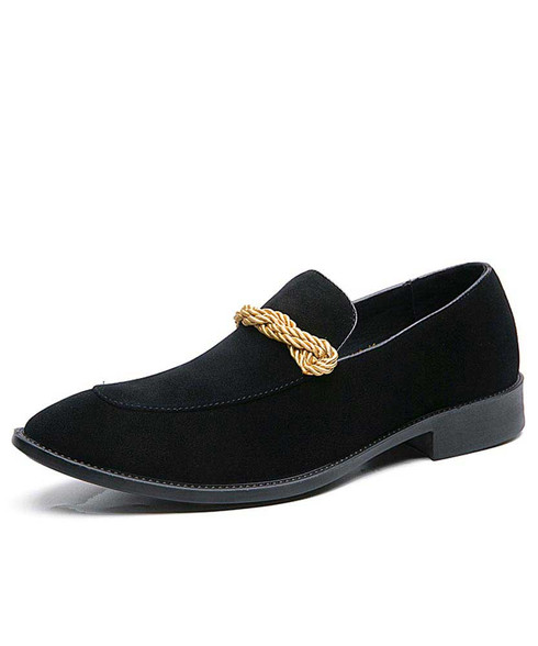 Black twist strap on top slip on dress shoe | Mens dress shoes online ...