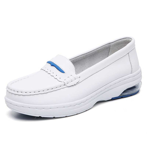 White blue penny slip on shoe loafer | Womens shoe loafers online 2640WS