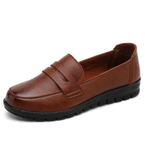 Brown penny strap casual slip on shoe loafer | Womens shoe loafers ...