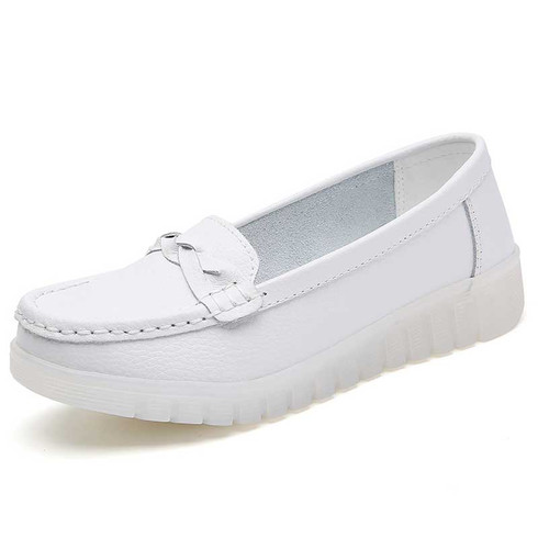 White cross twist strap slip on shoe loafer | Womens shoe loafers ...