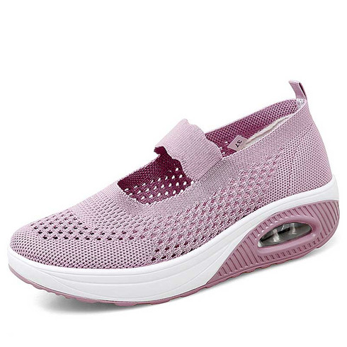 Pink hollow out low cut slip on rocker bottom sneaker | Womens rocker ...