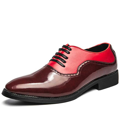 Red oxford dress shoe curved toe | Mens dress shoes online 2178MS