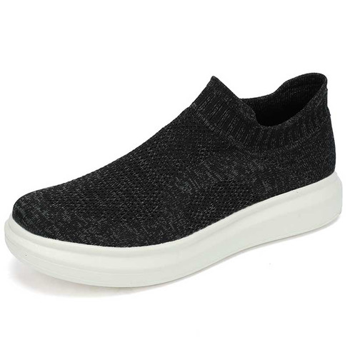 Black white texture flyknit sock like fit slip on shoe sneaker | Mens ...