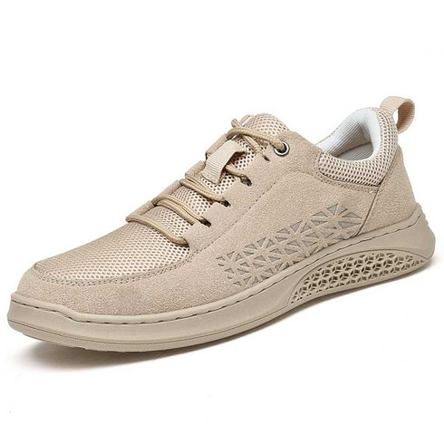 Khaki triangle pattern lace up shoe sneaker | Mens sneakers shoes ...