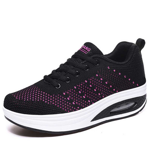 Black flyknit pattern texture rocker bottom shoe sneaker | Womens ...