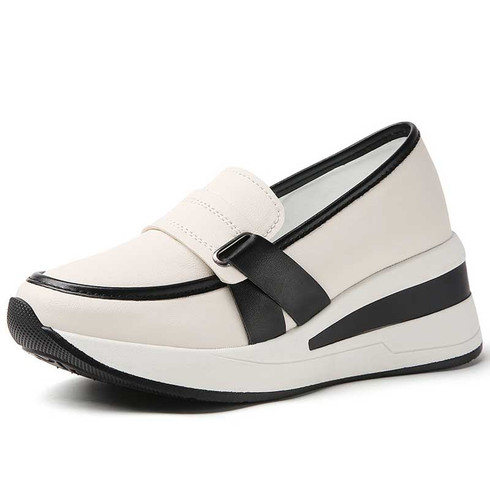 Toe Rocker In Shoes Women's beige black retro strap panel slip on toe rocker shoe + FREE ...