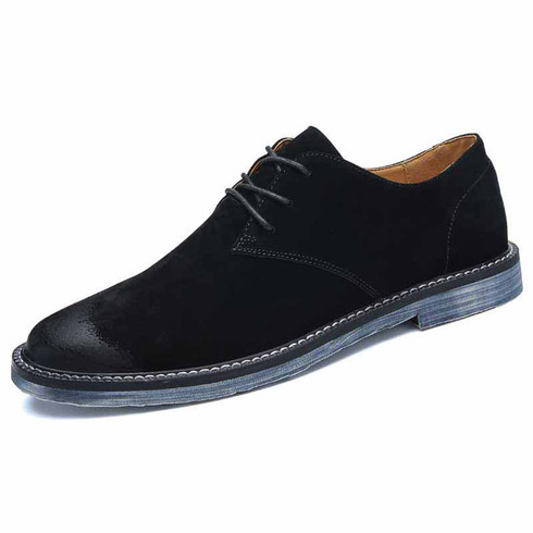 Black retro suede leather derby dress shoe | Mens dress shoes online 1433MS