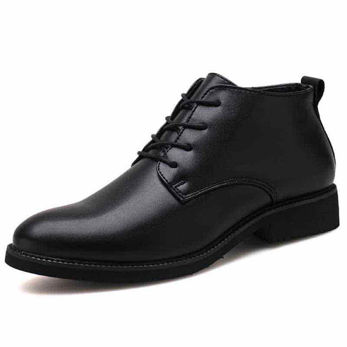 Black plain derby dress shoe boot | Mens shoe boots online 1504MS