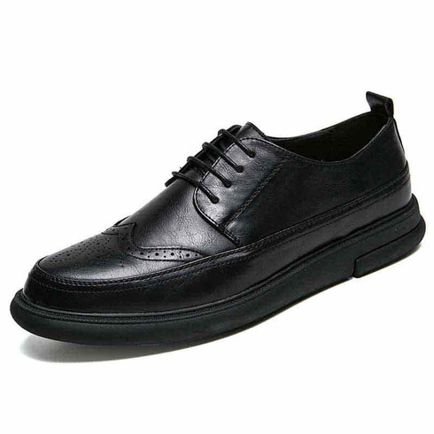Black brogue leather derby dress shoe | Mens dress shoes online 1507MS