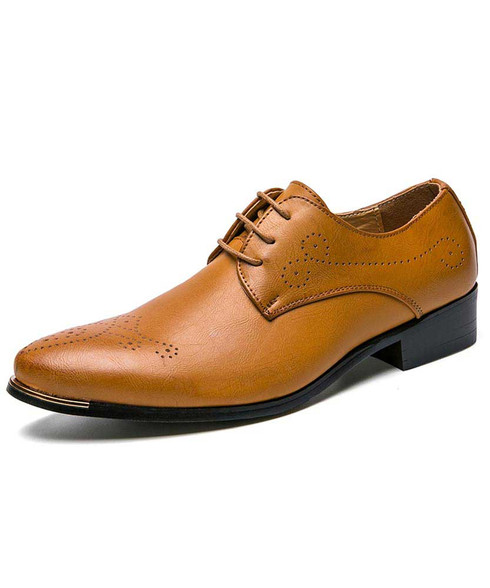 Brown leather derby brogue dress shoe | Mens dress shoes online 1529MS