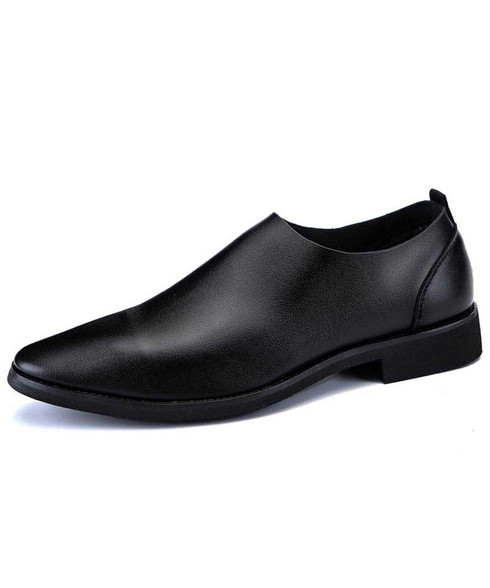 Black simply plain slip on dress shoe | Mens dress shoes online 1580MS