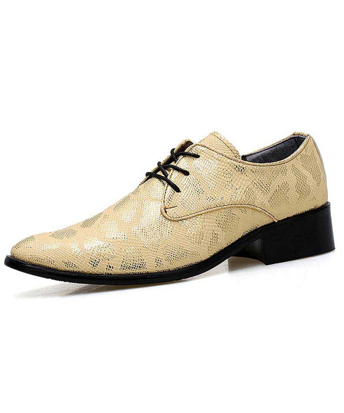 Golden snake skin pattern derby dress shoe | Mens dress shoes online 1585MS