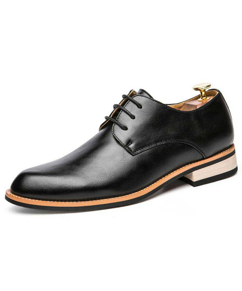 Black retro toned leather derby dress shoe | Mens dress shoes online 1627MS