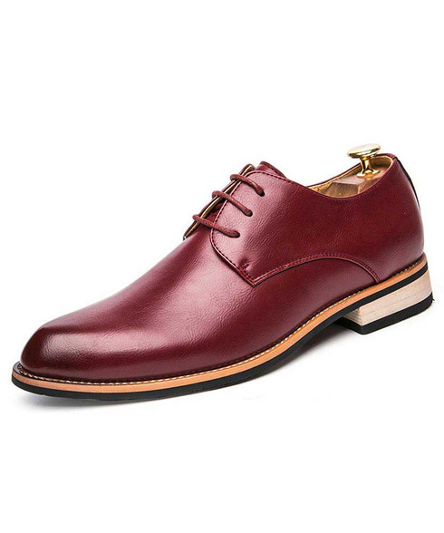 Red retro toned leather derby dress shoe | Mens dress shoes online 1627MS