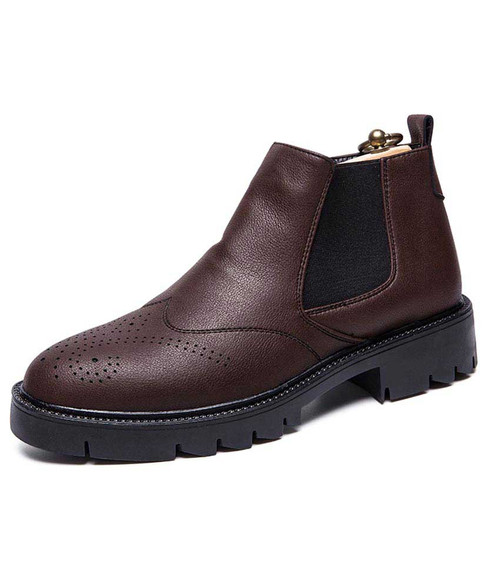 brogue slip on boots