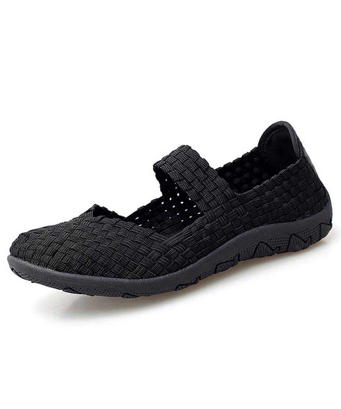 Black check weave low cut slip on shoe sneaker | Womens shoe sneakers ...