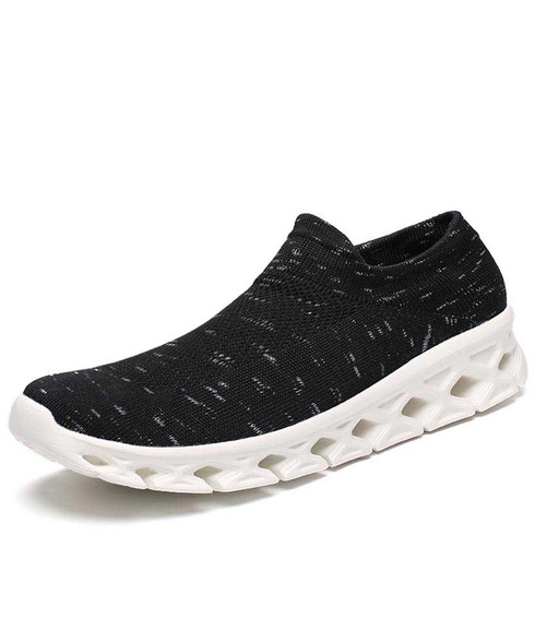 Black texture pattern flyknit slip on shoe sneaker | Mens shoe sneakers ...