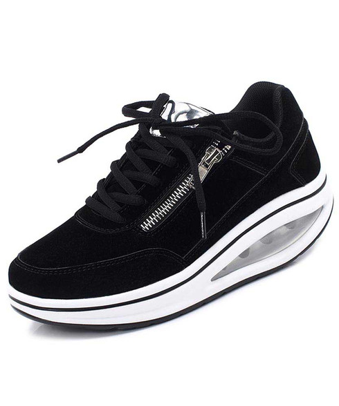 black leather runners womens