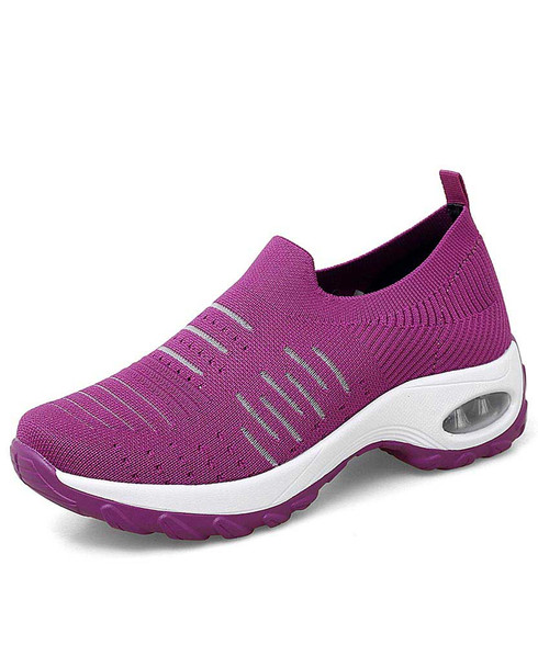 Purple stripe slip on double rocker bottom sneaker | Womens rocker ...