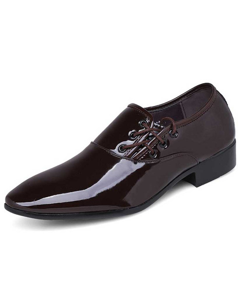Brown lace up from side leather oxford dress shoe | Mens dress shoes ...