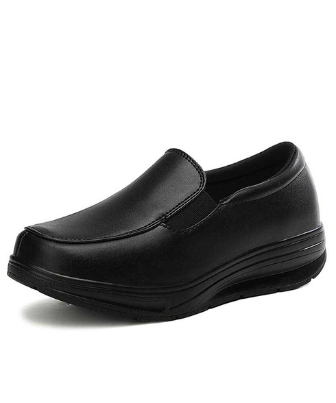 Black simple plan slip on rocker bottom shoe sneaker | Womens rocker ...