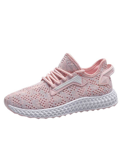 Pink flyknit hollow texture shoe sneaker | Womens shoe sneakers online ...