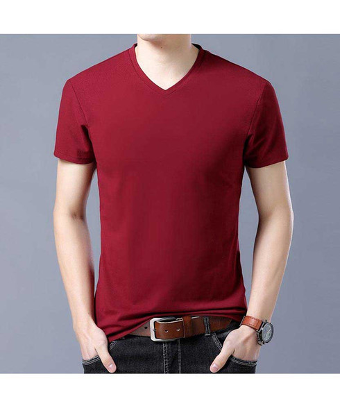 red v neck men