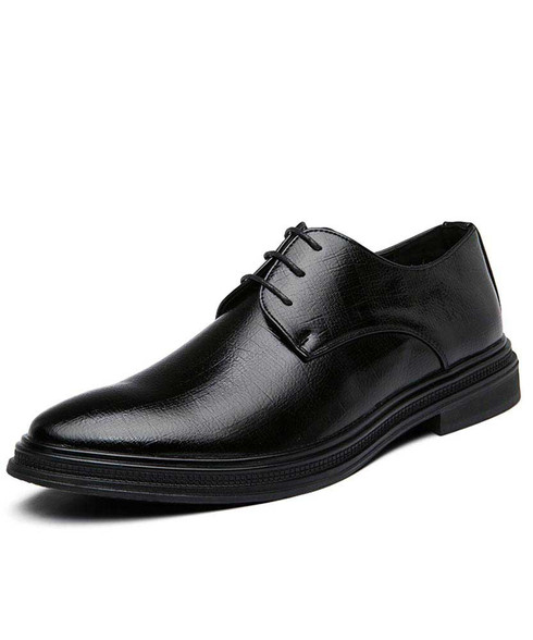 Black texture pattern derby dress shoe | Mens dress shoes online 2061MS
