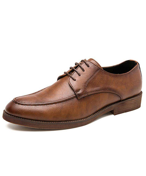Brown retro leather derby dress shoe | Mens dress shoes online 2071MS