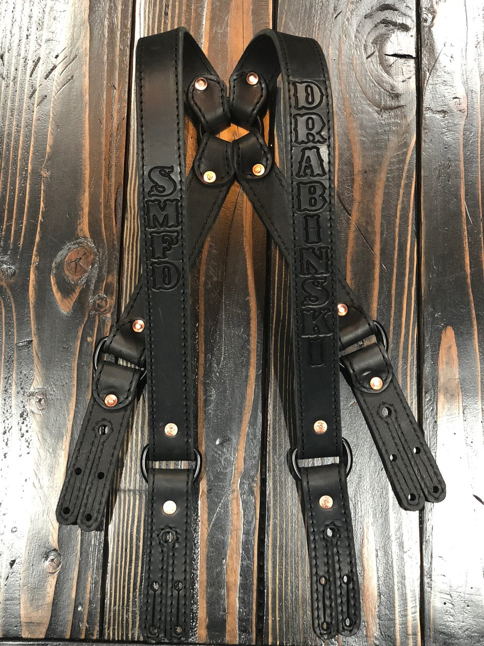 Firefighter Leather Suspenders