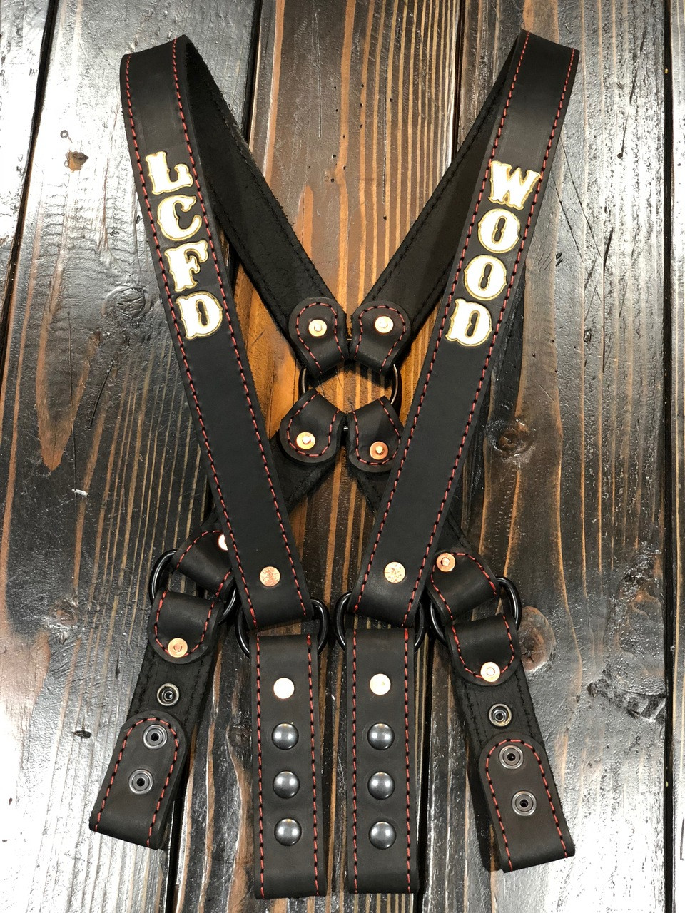 Firefighter Leather Suspenders