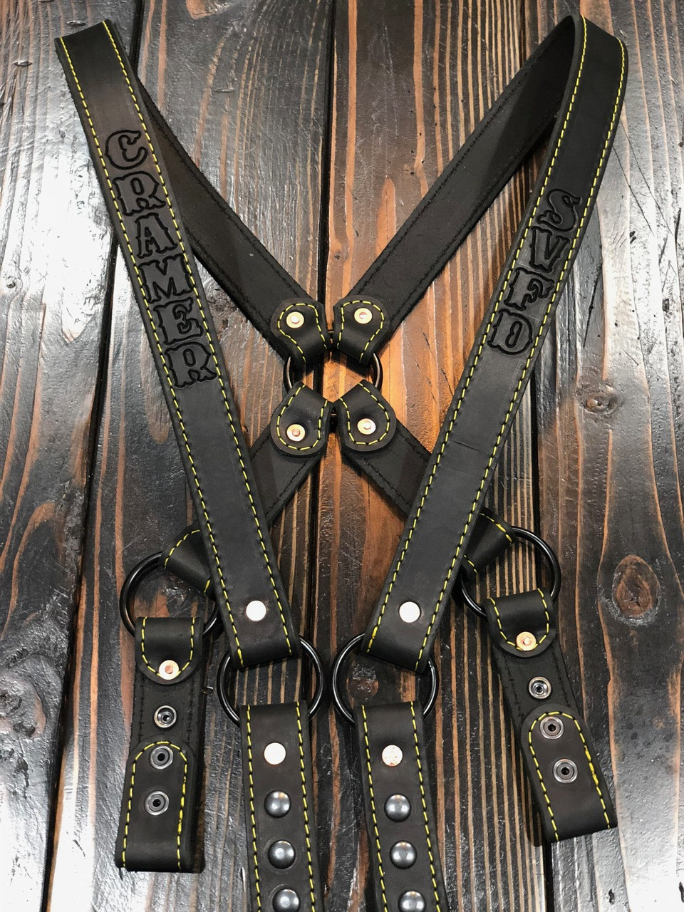 Firefighter Leather Suspenders