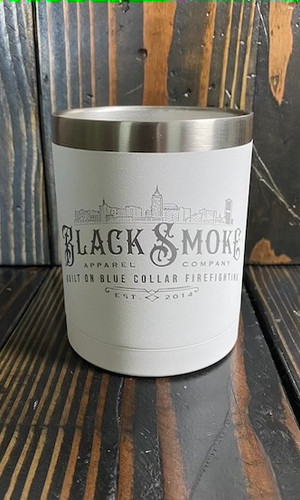 Black Smoke Custom 12 oz Lowball White