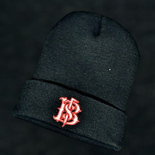 White Red Hook Black Beanie