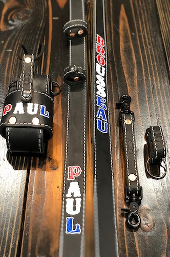 Shown with add on HT Holder and Mic Keeper in RED WHITE BLUE paint 