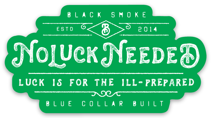 No Luck Need Blue Collar Sticker