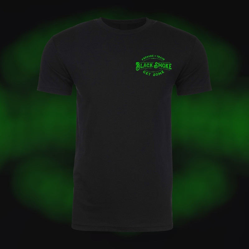 No Luck Needed Train Grn Blk Tee