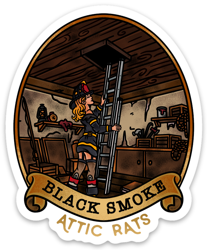 Pin Up Attic Rat Sticker