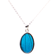 Giant Blue Morpho Butterfly Wing Necklace - Thumbnail