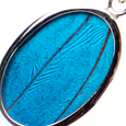 Giant Blue Morpho Butterfly Wing Necklace - Closeup