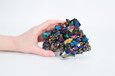 Titanium Coated Quartz Cluster - Hand